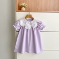 thumbnail image 4 of SUYIDA Girls Summer Flutter Sleeve Dress, Casual Party Outfit A Line Knee Length, Twirl Playful Daily Wear for Kids, 4 of 6