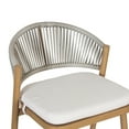 thumbnail image 4 of Amara Modern Outdoor Patio Barstools, Aluminum Frame, Scallop-Shaped Backrest, Maple, Set of 4, 4 of 10