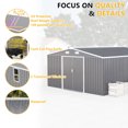 thumbnail image 5 of Campcraft 10*12ft Storage Shed with 0.25mm Color Steel Plate, Surface Protective Film, 2 Daylight Windows, 876 Cu.Ft Capacity, for Tool Storage, Bike Shed, Utility Room, Pet House, Backyard, Garden, 5 of 9
