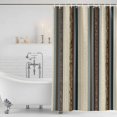 thumbnail image 4 of Boho Streiped Waterproof Fabric Shower Curtain,Vintage Abstract Beige Vertical Stripes Waterproof Fabric Shower Curtain for Bathroom Curtains Bathtubs Hotel Shower Curtains with 12 Hooks Long 72x78in, 4 of 8