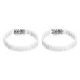 thumbnail image 2 of Brazalete de cerámica Sonducket cadenas geométricas joyería para novia color Blanco 2piezas, 2 of 6