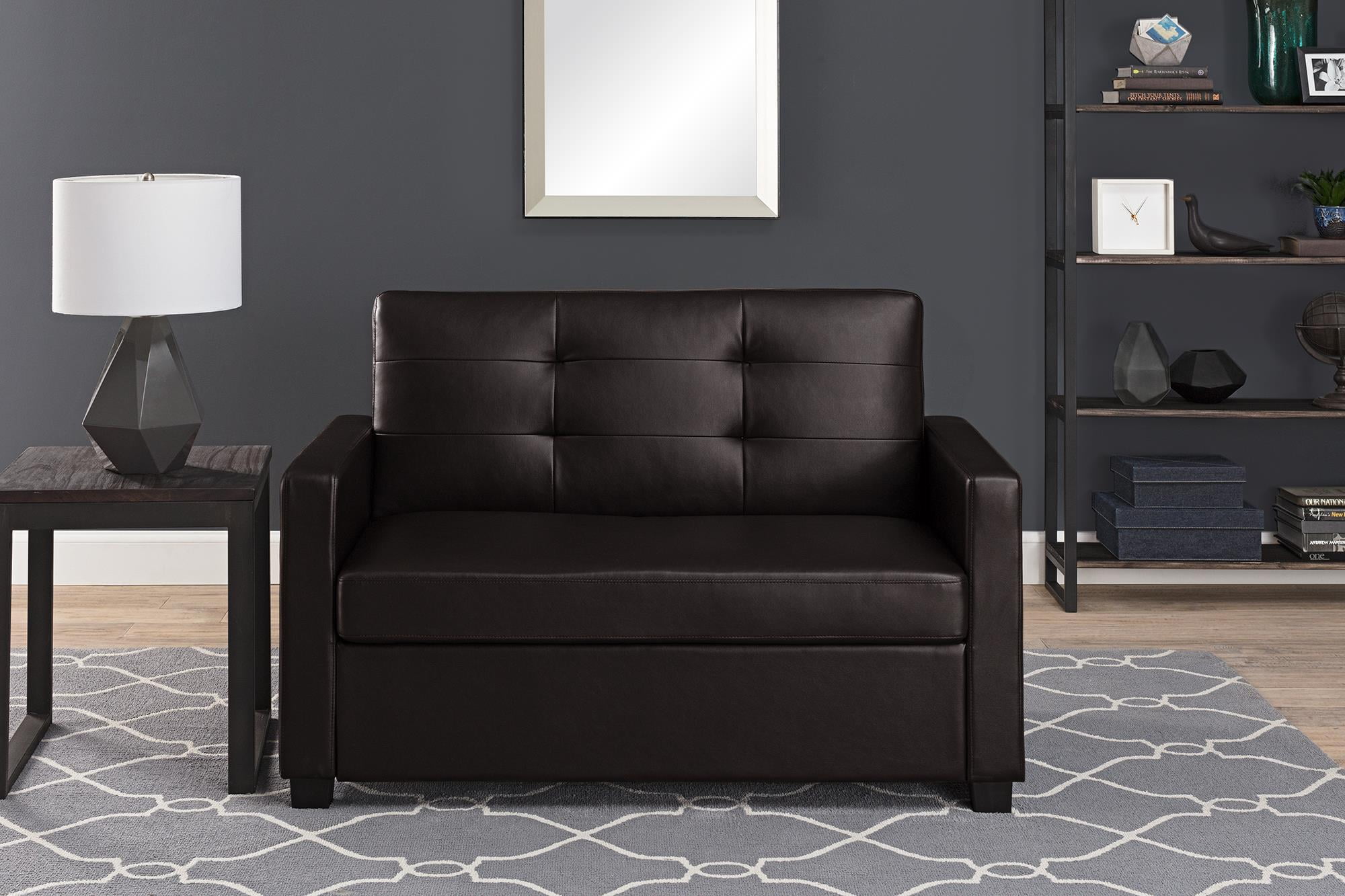 small leather sleeper sofa