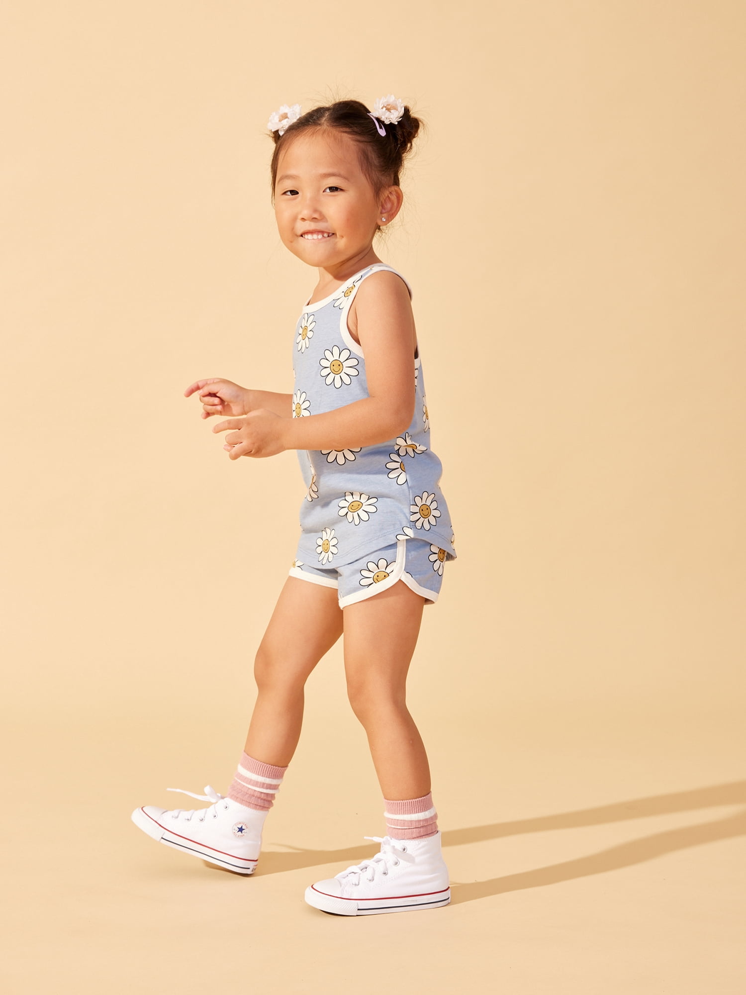 Little Star Organic Toddler Girl 2Pk Dolphin Shorts, Old Rose, Size 4T