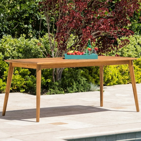 Wood Outdoor Dining Table - 35.93"d X 72.12"w 29.54"h 71"w 35.5"d Fashion Forward