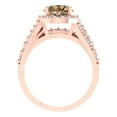 thumbnail image 4 of 2.32 ct Brilliant Round Cut Champagne 18K Rose Gold Halo Solitaire with Accents Engagement Bridal Wedding Ring Band Set size 8, 4 of 7