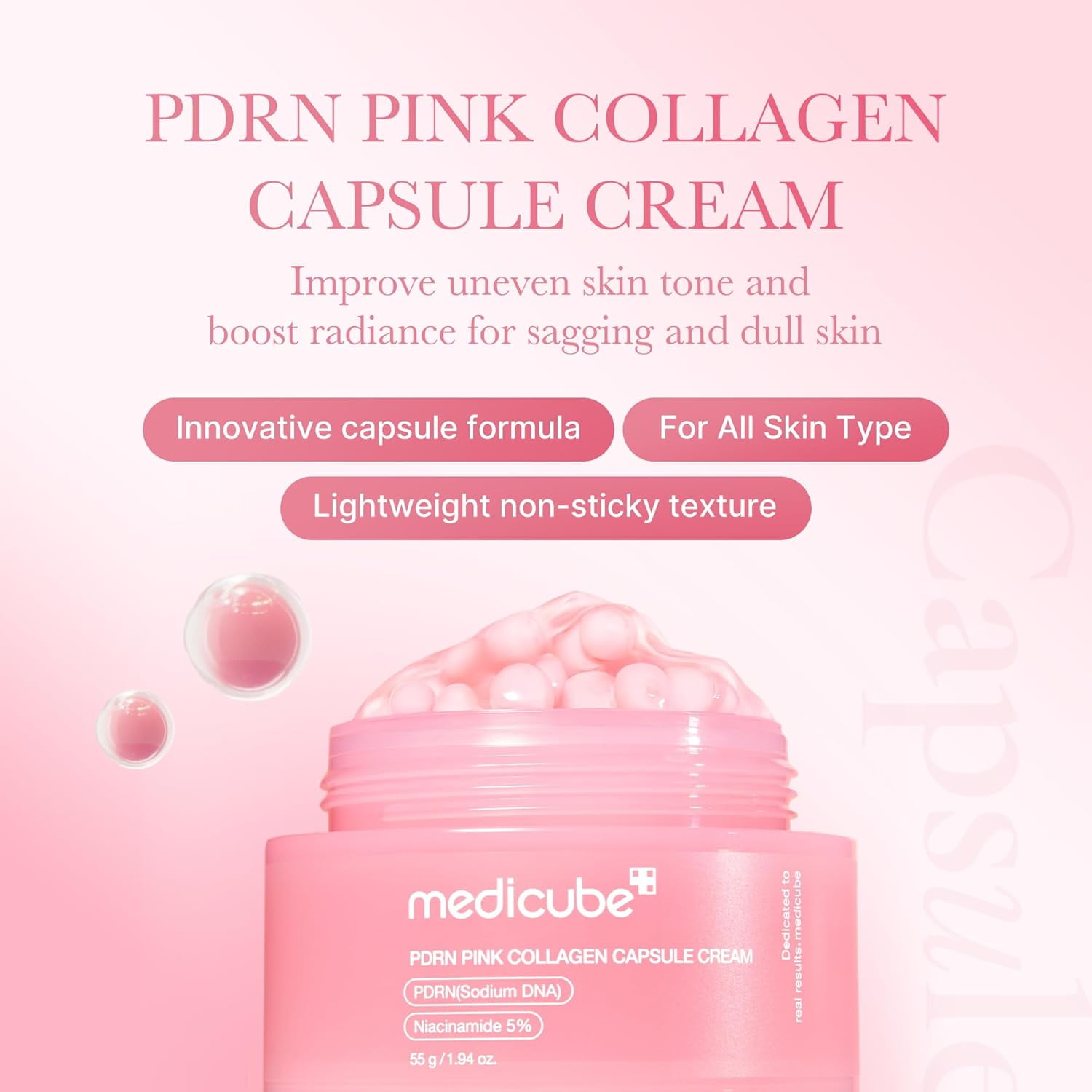 Medicube Salmon DNA PDRN Pink Collagen Capsule Cream Face