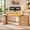 Natural, variant on Electric Glossy Standing Desk with Power Outlets & RGB Light, Sit Stand Computer Desk with Drawers & Storage Hutch, Oak & White