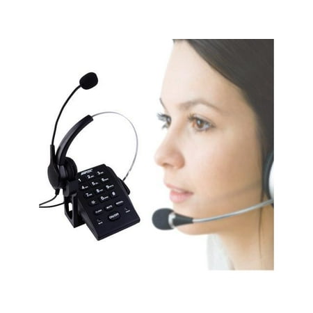 AGPtek Dialpad Monaural Corded Noise Cancelling Headset Headphone Telephone Call Centerwith Tone Dial Key Pad REDIAL
