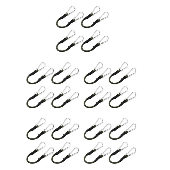 20 Pack Mini Short Bungee Cords with Carabiner Hooks Heavy Duty Elastic Tie Downs Straps for Tent, Bike, Kayak, Luggage