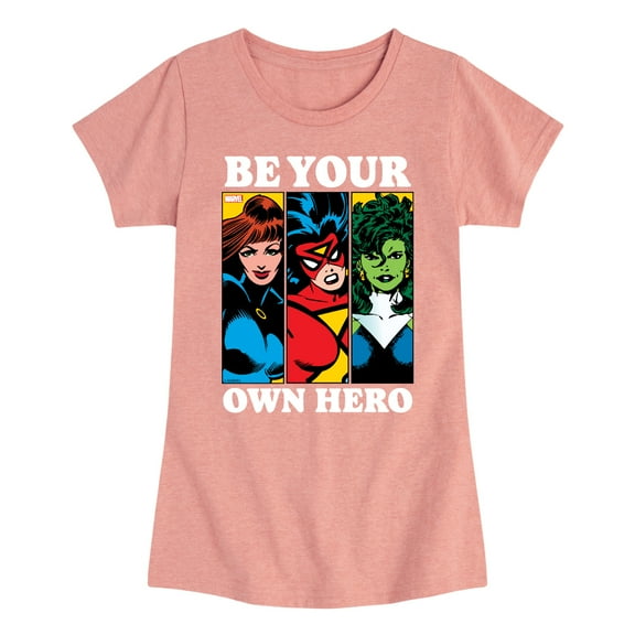 Marvel - Be Your Own Hero - Toddler And Youth Girls Fitted Short Sleeve Graphic T-Shirt