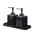 thumbnail image 1 of Juego de dispensador de jabón con textura de mármol elegante, 2 dispensadores de jabón de resina y 1 bandeja, juego de accesorios de baño, 1 of 4