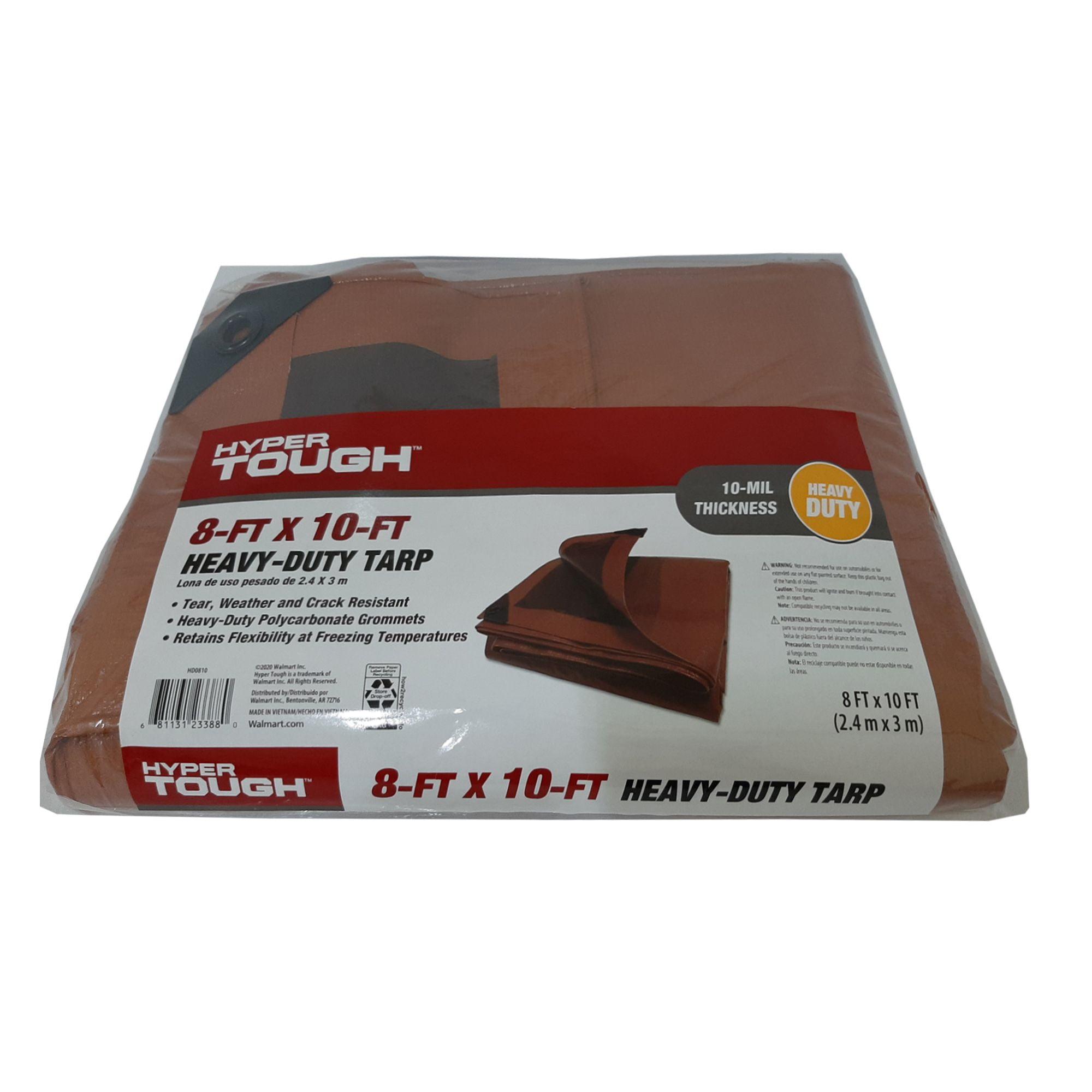 Hyper Tough Weather Resistant Heavy Duty 8' x 10' Polyethylene Tarp