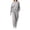 Gray, variant on QQZ Wide Leg Pants 2 Piece Outfit For Women, Workout Sets For Women, Long Sleeve Top And Palazzo Pants Casual Tracksuit