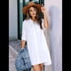 thumbnail image 5 of Vestidos Casuales Holgados de Larga con Rayas Lisas y Botones para Mujer M, 5 of 10