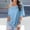 Sky Blue, variant on Ayolanni Womens Tunics Cutout Blue Short Sleeve Solid T-Shirts Ladies Tops S