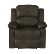 Relax-a-Lounger Reynolds Faux Suede Manual Recliner, Brown