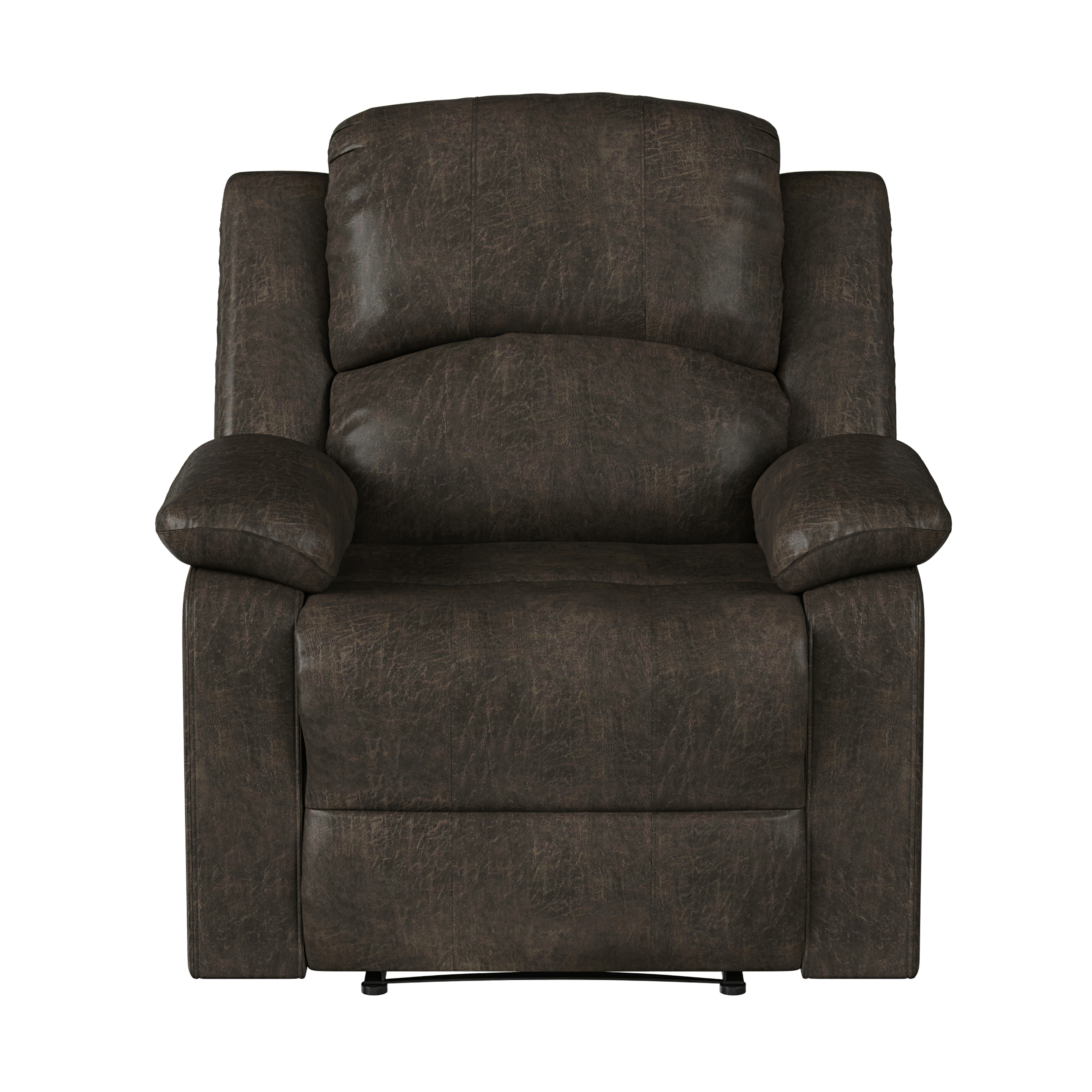 Relax-a-Lounger Reynolds Manual Standard Recliner, Brown Faux Suede - image 5 of 13