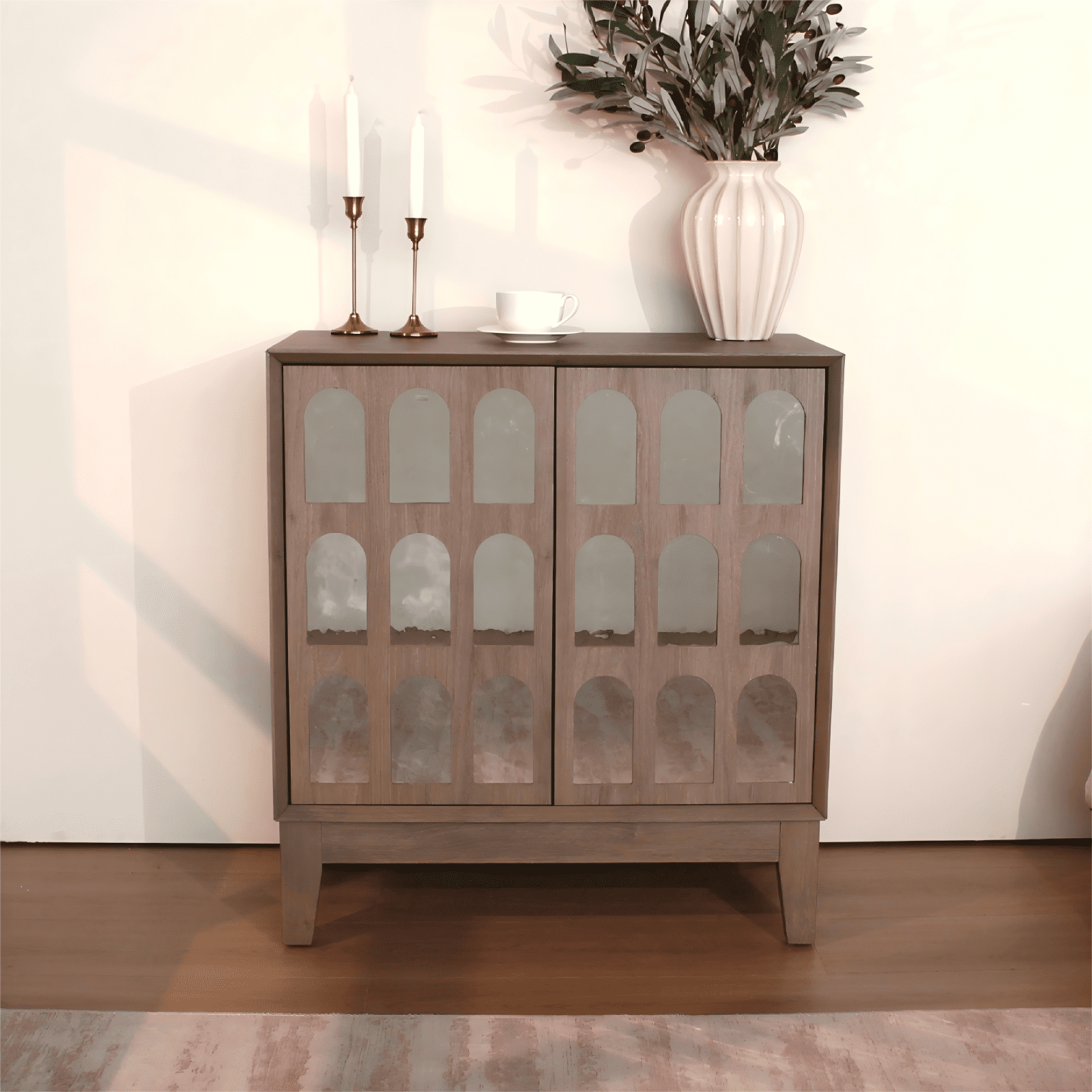 Wooden Sideboards Sideboard Buffet,Mid Century Modern Storage Cabinet with Doors and Shelves, Boho Style Wooden Buffet Cabinet for Living Room,Dining Room Sideboards