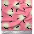 thumbnail image 1 of Soimoi Silk Fabric Moon & Bat Halloween Decor Fabric Printed Yard 42 Inch Wide, 1 of 1