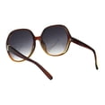 thumbnail image 4 of Womens Large Mod Round Plastic Celeb Sunglasses Brown Orange Smoke, 4 of 4
