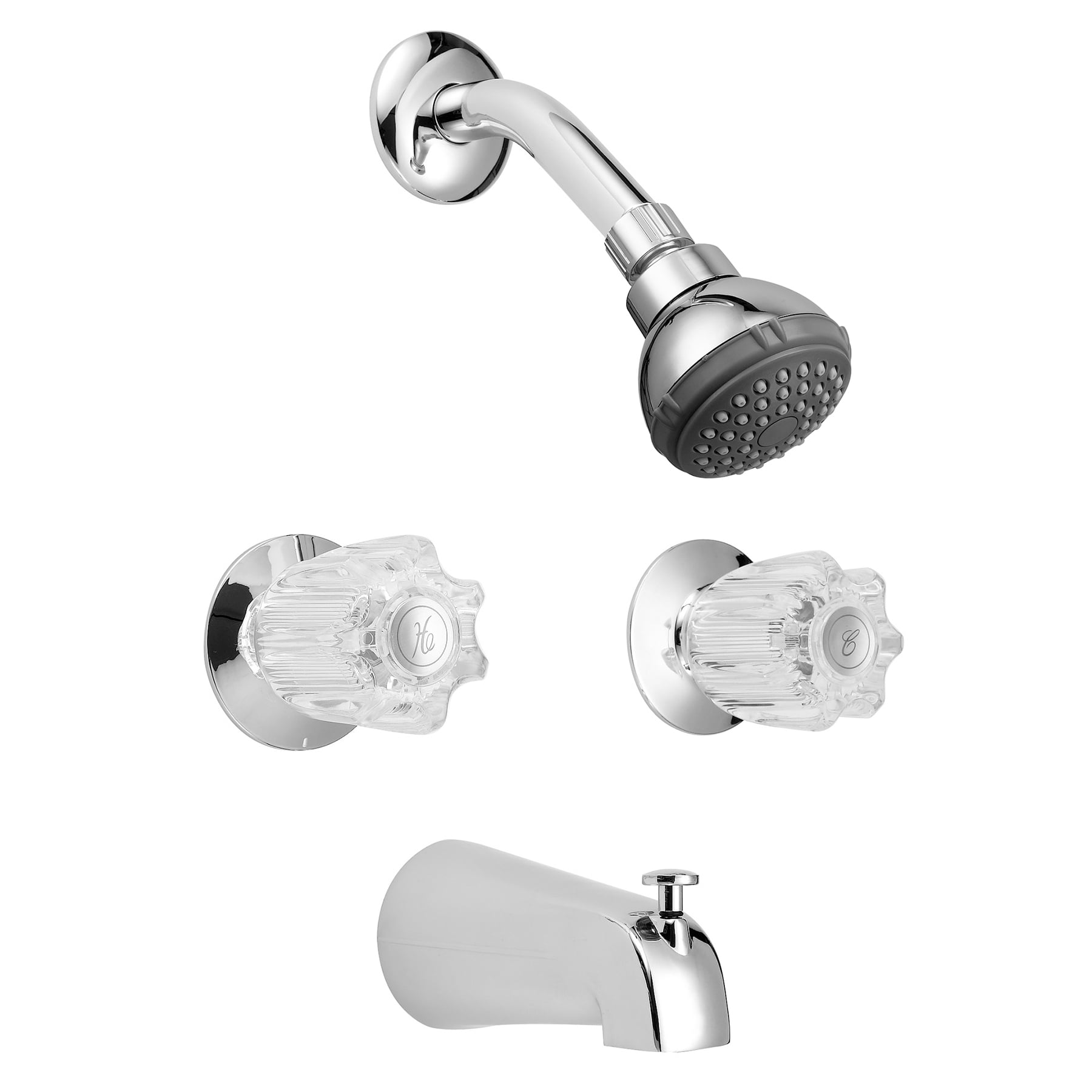 LDR 013 8700CP Chrome 2-Handle Tub & Shower Faucet Set