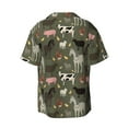 thumbnail image 2 of Vsdgher Farm Animals Print Men's Wrinkle Free Untucked Cuban Shirt Business Casual Button Down Shirts Short Sleeve Shirt, 2 of 7