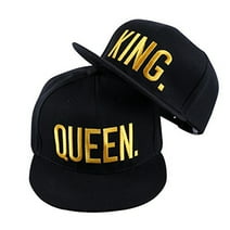 Hip-Hop Hats King and Queen 3D Embroidered Lovers Couples Snapback Caps Adjustable