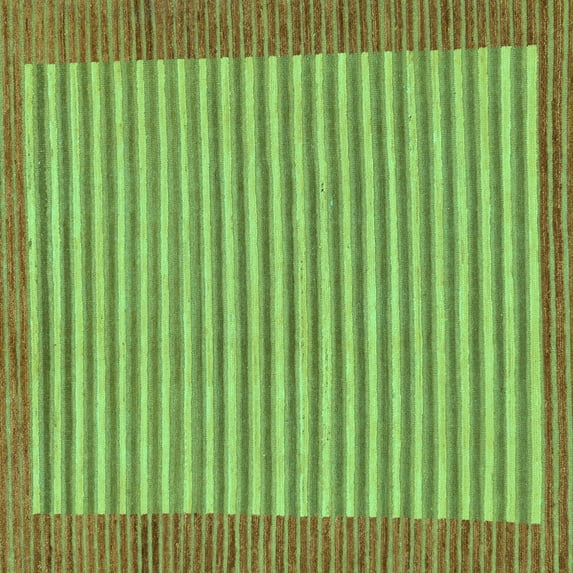 Ahgly Company Indoor Square Abstract Turquoise Blue Modern Area Rugs, 5' Square