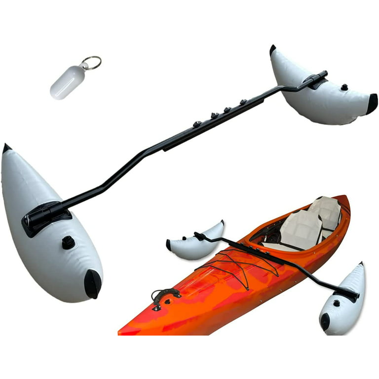 Pactrade Marine Boat Kayak Canoe Outrigger Stabilizer System PVC Inflatable  Float Buoy Buoyant Fishing Grey Gray Tube Sidekick Arm Kit Breath Kayaking  Rod Adjustable Accessories Repair Patches Outdoor 
