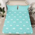 thumbnail image 2 of Feelyou Turquoise Bowknot Kid Queen Sheet Sets, Fashion Bow Bed Set, 4 Pieces, 2 of 7