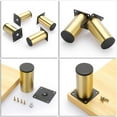 thumbnail image 3 of Patas de acero inoxidable para muebles, redondas doradas de 10 cm, juego de 4 para sillas, mesas, armarios, escritorios y sofás. Fácil instalación con tornillos, 3 of 5