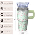 thumbnail image 3 of Flamingo Insulated Travel Tumbler 20OZ Stainless Steel with Handle Coffee Mug Cup Leak Proof Double Wall Vacuum Design Perfect Gifts for Women Girls on Birthday Christmas Summer, 3 of 6