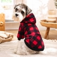 thumbnail image 2 of Classic Plaid Dog Hoodie Sweatshirt Soft Warm Hooded Pet Clothes with Pocket Daily holiday dress-up Fall Winter Apparel for Small Medium Large Dogs, 2 of 5