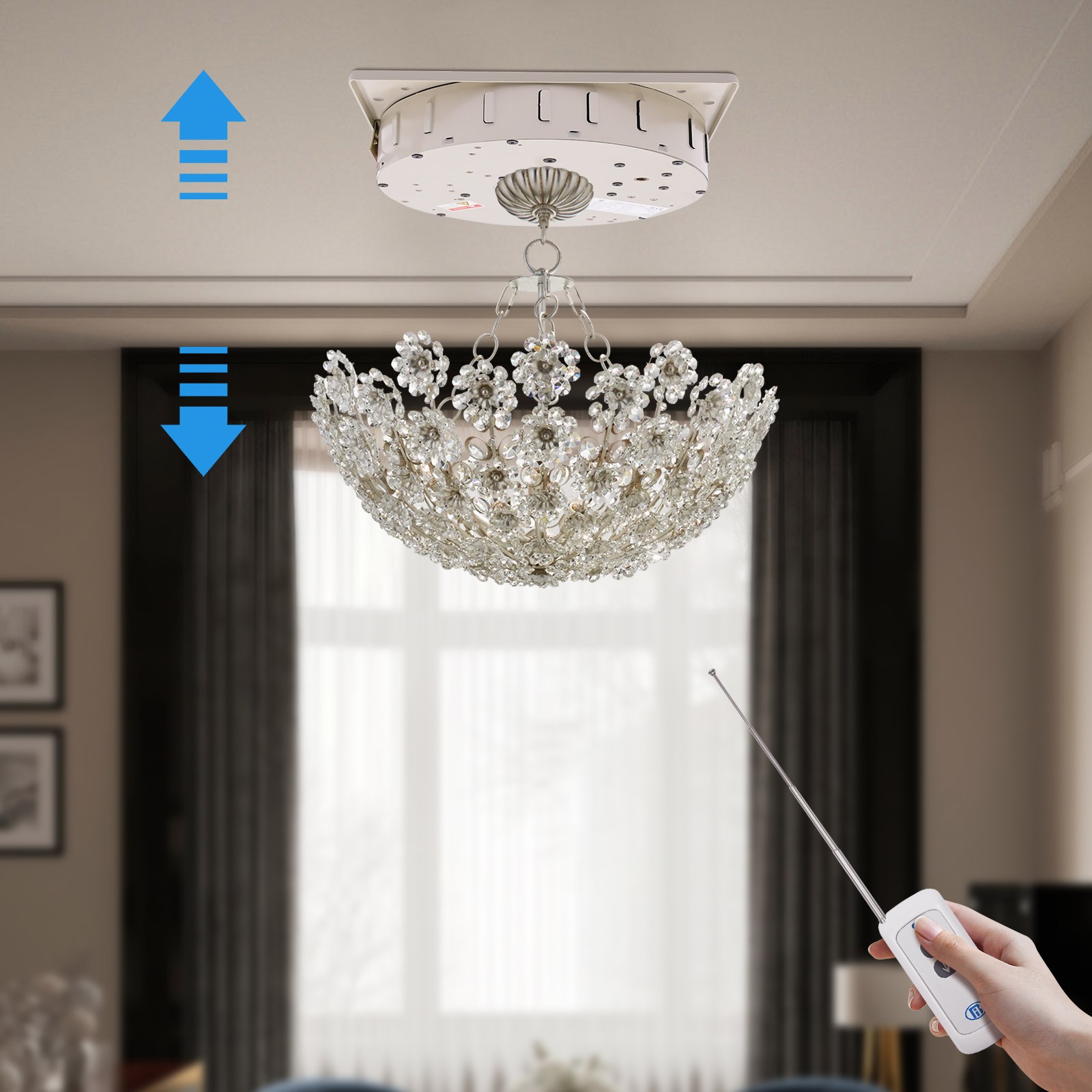 Chandelier Lifter, Electric Motor Villas Pendant Lamps Lifter, Chandelier Hoist Lifter System
