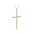 thumbnail image 2 of 3/4ct Pave Diamond Cross 14K Yellow Gold 2" Tall, 2 of 2