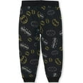 thumbnail image 2 of BATMAN Warner Bros Boys Jogger Pants Set, Athletic Sweatpants Print, Black/Grey, Size 7, 2 of 5