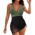thumbnail image 1 of FhsagQ Ensembles de Maillots de Bain pour Femmes Justaucorps Sans Entrejambe Robe de Bain pour Femmes Maillots de Bain Paréo en Maille Transparente Paréos Maillot de Bain Ensembles de Maillots de Bain pour Femmes Ensembles de Maillots de Bain Vert TG, 1 of 5