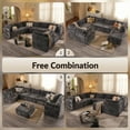 thumbnail image 4 of Vcatnet 130.7" Modular Sectional Sofa Couch Corduroy L Shaped Oversized Modern Minimalist Couch with Deep Seat and Ottoman for Living Room, 7 Seat, Gray, 4 of 11