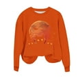 thumbnail image 6 of Idoravan Womens Tops Long Sleeve Shirts for Women Women's Loose And Casual Halloween Printed Long-sleeved Round-neck Capless Sweater Orange XL, 6 of 6