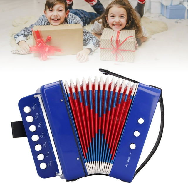 Kids Button Accordion 7 Keys, Portable Educational Musical Instrument for Beginners Kids