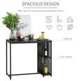 thumbnail image 3 of HomCom Industrial Steel Tube Bar Table with Wood Top, Steel Frame, 2-Tier Storage Shelf, Adjustable Footpad, Pub Table for Kitchen Dining Room, Walnut, 3 of 10