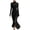 Black, variant on Levmjia Women's Lace Maxi Dress Long Sleeve High Neck Fishtail Hem Bodycon Evening Party Dress Romantic Cocktail Gown