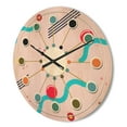 thumbnail image 3 of Designart 'Geometrical Abstract Retro Pattern III' Mid-Century Modern Wood Wall Clock, 3 of 5
