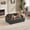 Gray, variant on BRILHAMEZ 43.3" Elevated Dog Sofa Bed, Waterproof Leather Orthopedic Pet Bed with Solid Wood Frame for Large Dogs,Gray