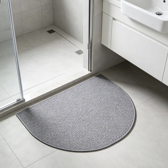 Yhmxh Half Round Indoor Door Mat 16"X24",Non Slip Machine Washable Entryway Rug for Front/Back Door,Half Circle Absorbent Low Profile Entrance Floor Mat Welcome Mat for Muddy Shoes and Paws