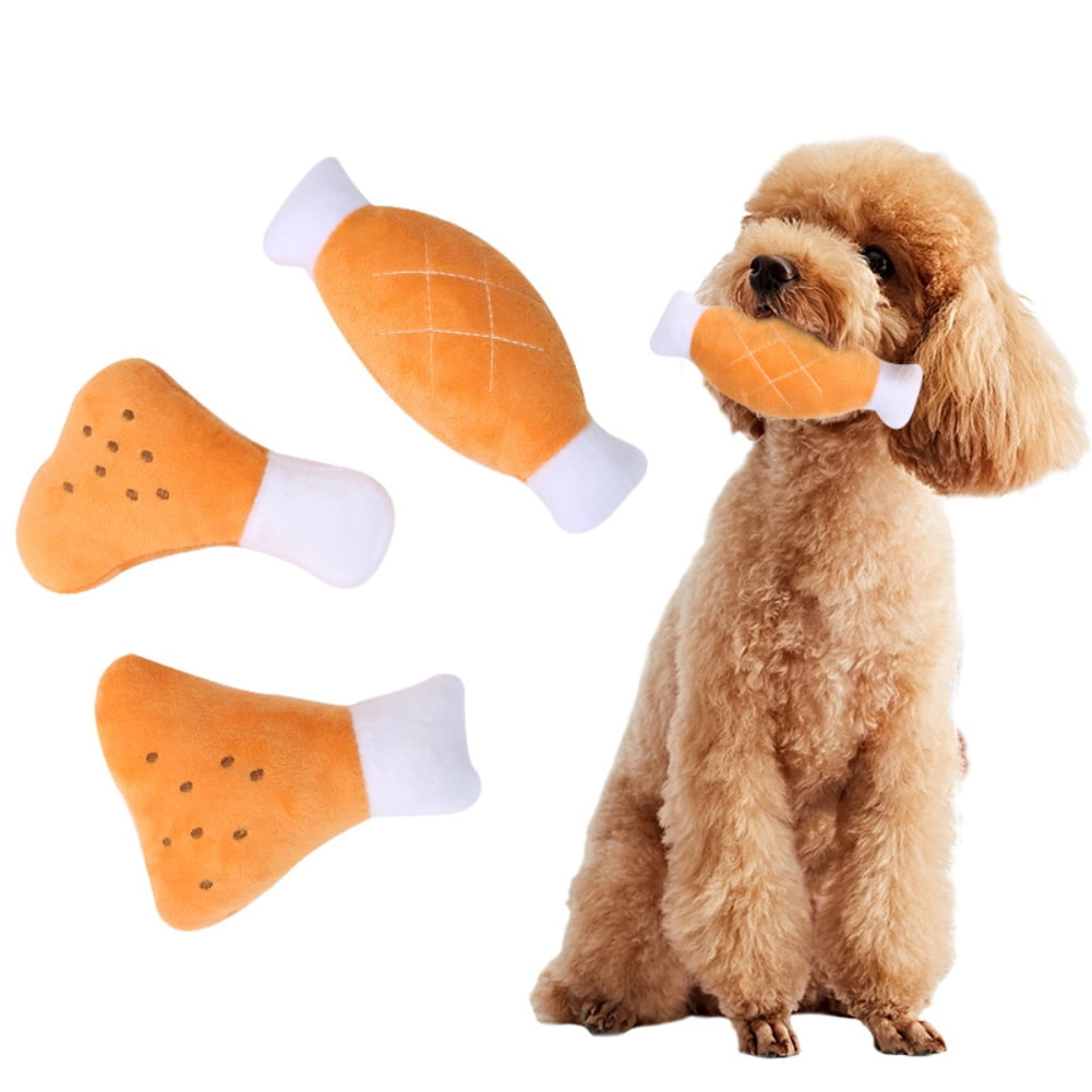 Pet dog biting Toy Plush bone toy molar cleaning teeth biting chicken leg bone shape