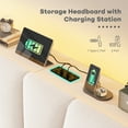 thumbnail image 6 of EnHomee King Bed Frame with Adjustable Headboard Platform Bed Frame with LED Lights & Charge Station ,Beige, 6 of 12