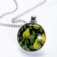 thumbnail image 2 of Pear Glass Circular Pendant Necklace - Elegant Round Charm Jewelry for Women, 2 of 5
