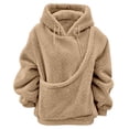 thumbnail image 5 of laqbezok Fleece Pet Hoodie Carrier, Women's Sweatshirt With Cat Dog Pouch, Cozy Hoodie With Pet Pouch & Large Pocket for Puppy Kitten Dogs Holder, Khaki L, 5 of 8