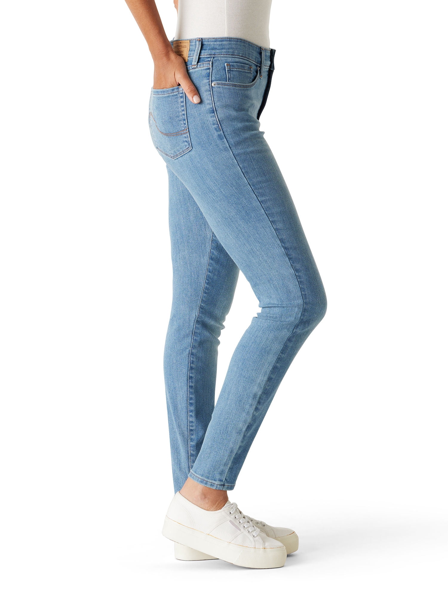 Levi Strauss Signature Women's Mid Rise Skinny Jeans, Tummy-Smoothing Pannel, Sizes 2-20